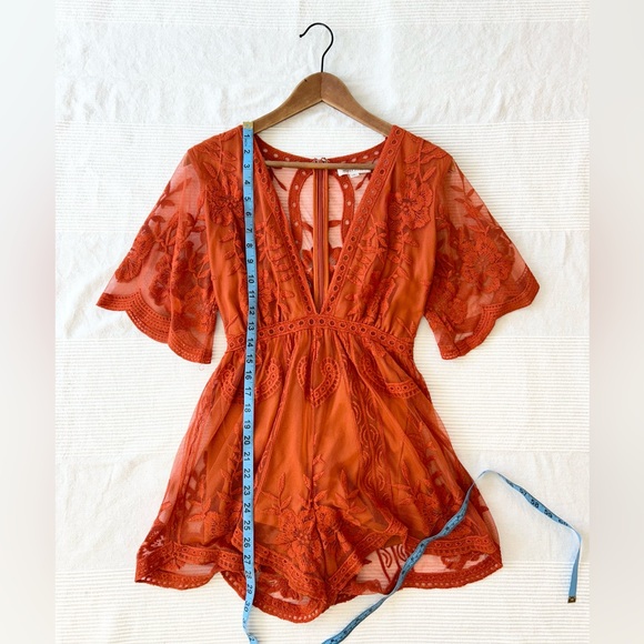 Honey Punch - As You Wish Embroidered Lace Romper - Picture 5 of 16